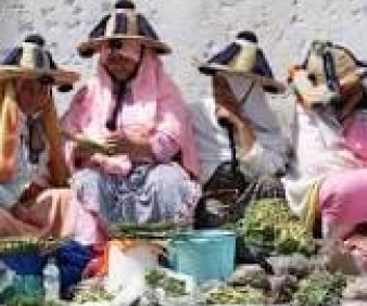 Street vendors in Chefchaouen Morocco