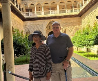 Tourists in Alcazar of Cordoba in Spain