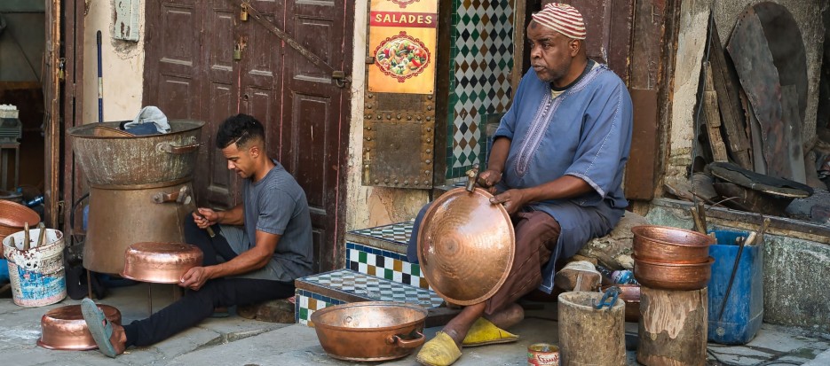 Artisan at Place Seffarine in Fez